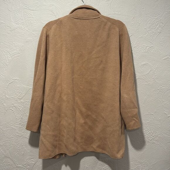 J. Crew 365 Open Front Tan Sweater Blazer Merino Wool Size Large - Picture 7 of 8